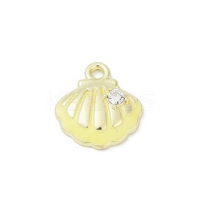 Rack Plating Alloy Enamel and Rhinestone Pendants PALLOY-R151-40G-02-1