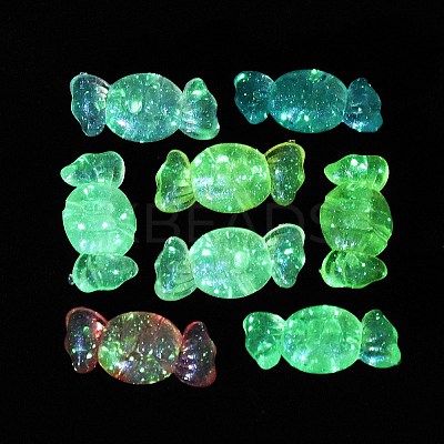 Luminous Transparent Acrylic Beads OACR-G033-06C-1