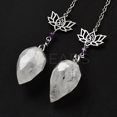Natural Mixed Stone Teardrop Dowsing Pendulums G-K338-11P-1