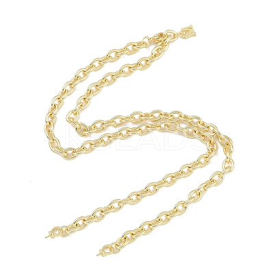 Brass M Pendant Cable Chain Necklace Making KK-U020-01G-1