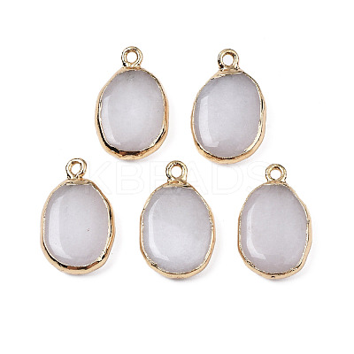 Natural White Stone Pendants G-N326-130-01-1