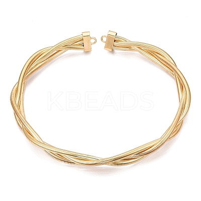 Iron Braided Round Snake Chains Choker Necklaces NJEW-T016-03G-1