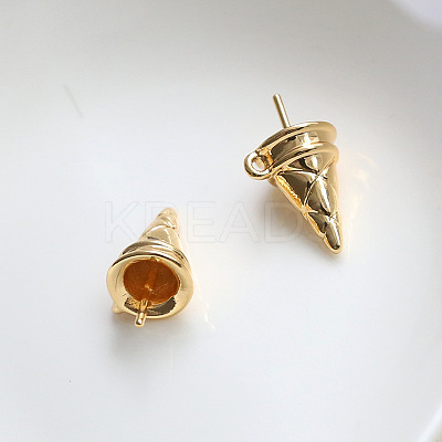 Brass Ice Cream Cone Peg Bail Pin Charms BAPE-PW0002-22A-1