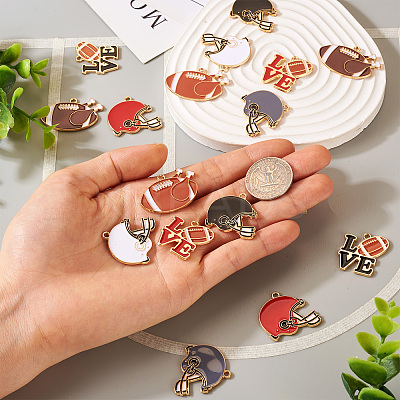 16Pcs 8 Styles Alloy Enamel Pendants ENAM-TA0001-79-1