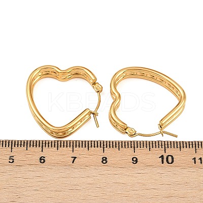 304 Stainless Steel Heart Hoop Earrings EJEW-I320-27G-03-1