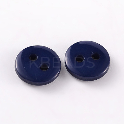 2-Hole Flat Round Resin Sewing Buttons for Costume Design BUTT-E119-36L-11-1