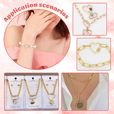 6Pcs 6 Styles Brass Micro Pave Cubic Zirconia Screw Carabiner Lock Charms KK-GA0002-02-1