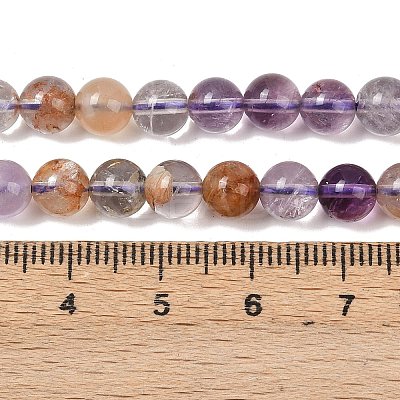 Natural Purple Phantom Quartz Lodolite Quartz Beads Strands G-R446-6mm-01A-1