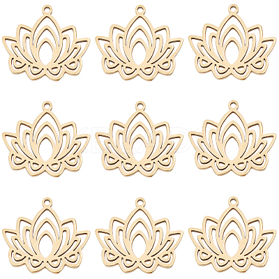 10Pcs 201 Stainless Steel Pendants STAS-BBC0003-38-1