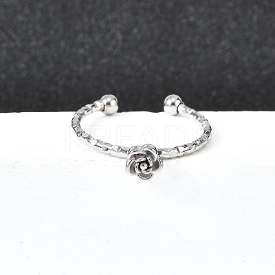304 Stainless Steel Cuff Rings for Women RJEW-H250-01P-1