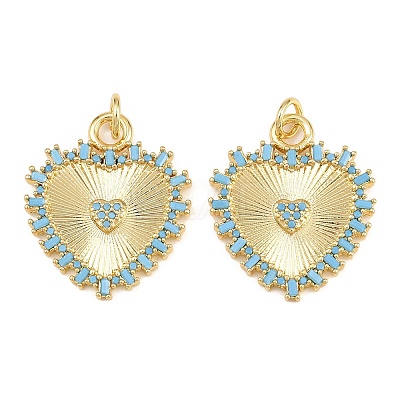 Brass Micro Pave Cubic Zirconia Pendants KK-L275-71B-G-1