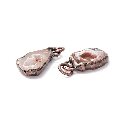 Natural Druzy Agate Pendants G-M383-20R-1