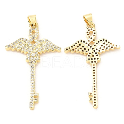 Rack Plating Brass Micro Pave Cubic Zirconia Pendants KK-A185-16G-1
