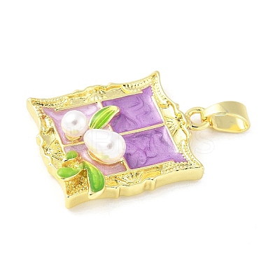 Brass Enamel Pendants KK-Z101-09G-B02-1