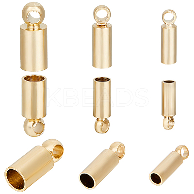 90Pcs 3 Size Brass Cord Ends KK-CN0002-58-1
