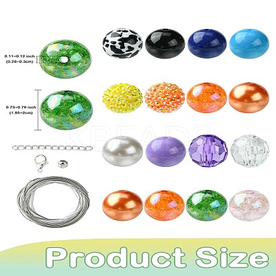 Round Opaque Acrylic Beads Kit OACR-CJC0002-05B-1