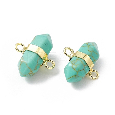 Synthetic Turquoise Double Terminal Pointed Connector Charms G-P491-11G-03-1