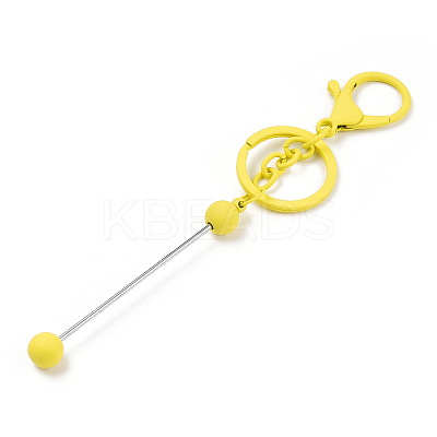 Spray Painted Alloy Bar Beadable Keychain for Jewelry Making DIY Crafts KEYC-A011-02H-1