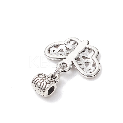8Pcs 8 Styles Alloy Butterfly European Dangle Charms PALLOY-JF03874-1
