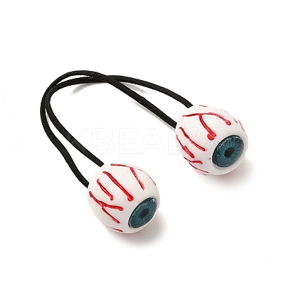 Halloween Theme Eye Plastic Hair Ties OHAR-E019-01-1