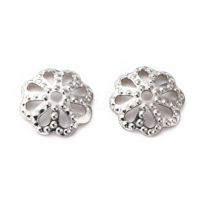 Non-Tarnish 304 Stainless Steel Fancy Bead Caps STAS-H124-12P-1