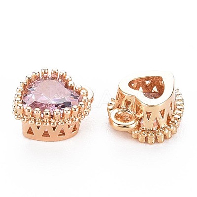 Brass Micro Pave Cubic Zirconia Charms KK-S356-773K-1