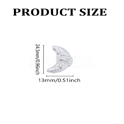 1Pc Alloy Croissant Brooch Pin JEWB-LP0005-14P-1