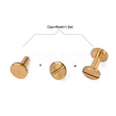 Luggage Leather Belt Brass Craft Solid Screw Rivet KK-WH0004-6mm-01C-1