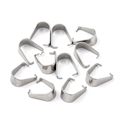 Non-Tarnish 304 Stainless Steel Snap on Bails X-STAS-R048-13x9mm-1