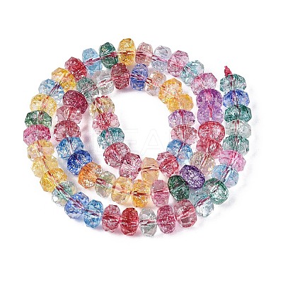 Crackle Transparent Glass Beads Strands GLAA-N068-03A-M-1