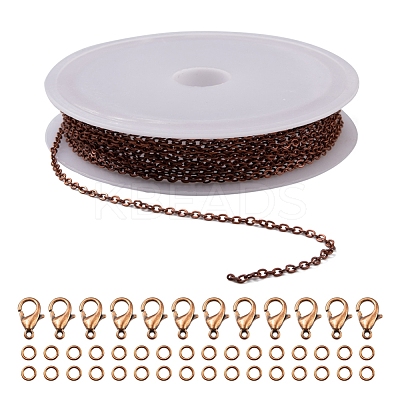 DIY 3m Brass Cable Chain Jewelry Making Kit DIY-YW0005-75R-1