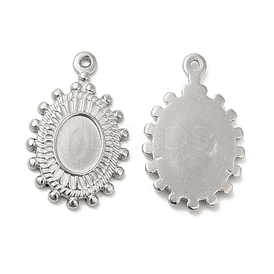 Non-Tarnish 304 Stainless Steel Pendant Cabochon Settings STAS-H214-11P-1