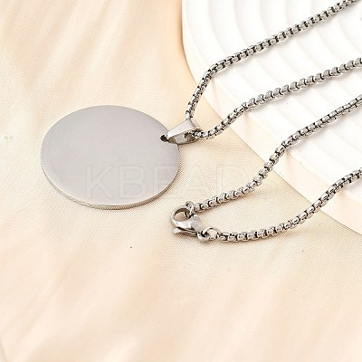 304 Stainless Steel Blank Pendant Necklaces NJEW-P329-04D-P-1