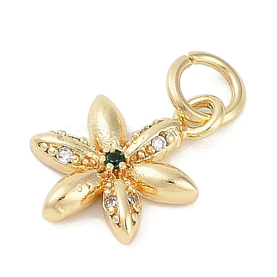 Rack Plating Brass Micro Pave Cubic Zirconia Pendants KK-H509-23G-04-1