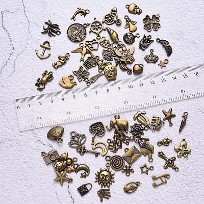 Tibetan Style Alloy Pendants TIBEP-YW0001-07AB-1