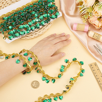 Polyester Lace Ribbon with Plastic Charms Tassel OCOR-WH0078-202A-03-1