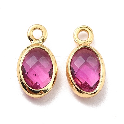 Eco-Friendly Brass with Glass Pendants KK-K268-01C-1