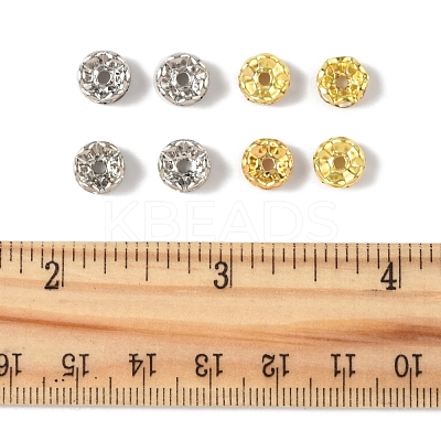 120Pcs 2 Colors Brass Crystal Rhinestone Spacer Beads RB-FS0001-06-1