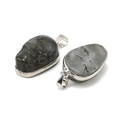 Halloween Natural Labradorite Carved Pendants G-D102-03P-1