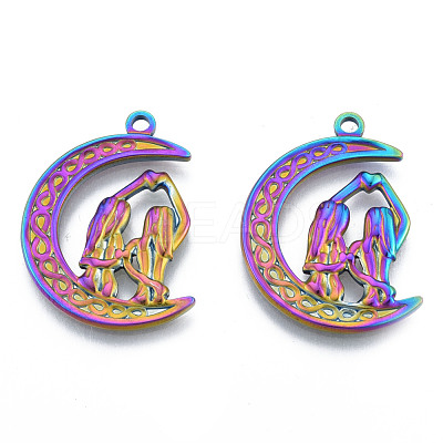 Ion Plating(IP) 201 Stainless Steel Pendants STAS-N098-195M-1