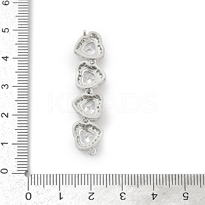 Brass Micro Pave Clear Cubic Zirconia Connector Charms KK-G526-17P-1