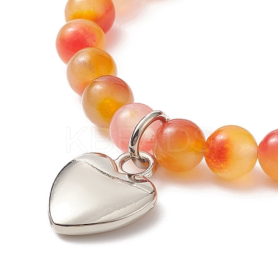 Two Tone Natural Jade Beaded Stretch Bracelet BJEW-JB09176-1