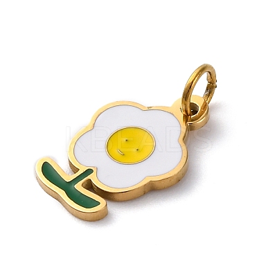 316 Surgical Stainless Steel Enamel Pendants STAS-K258-40E-G-1