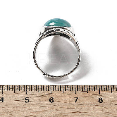 Natural Banded Agate Adjustable Rings G-P560-03AS-16-1