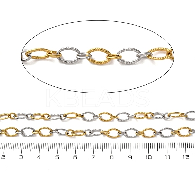 304 Stainless Steel Textured Oval Link Chains CHS-R020-01GP-01-1