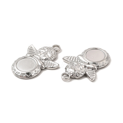 Tarnish Resistant 304 Stainless Steel Pendant Cabochons Settings STAS-A070-40P-1