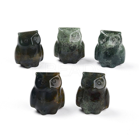 Natural Indian Agate Owl Display Decorations G-N345-04E-1