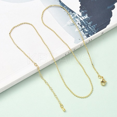 1.5MM Brass Ball Chain Necklaces NJEW-Z097-03G-1