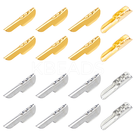 240Pcs 2 Colors Iron Cord Lock Ends FIND-GF0006-96-1