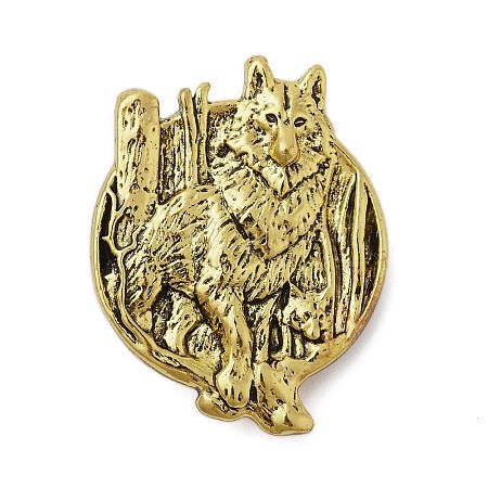Retro Antique Golden Animal Alloy Brooches for Backpack Clothes LS-JEWB-S040-02C-AG-1